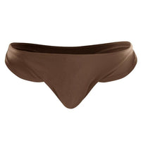Ruffle Thong Bikini - Brown - Sky Stop Shop