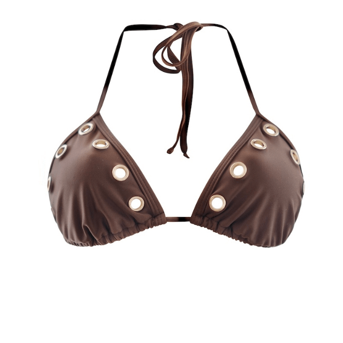 Eyelet Top - Brown