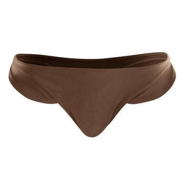 Ruffle Thong Bikini - Brown - Sky Stop Shop